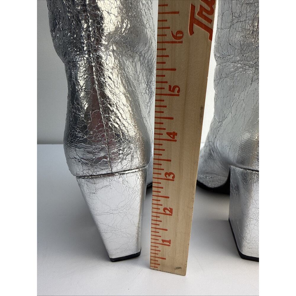 Steve Madden Women's Silver 5.5 Croft Pointed Toe Knee High Boots NWOB - Picture 11 of 16